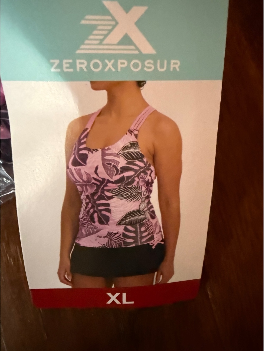 ZeroXposur Women's Pink XL Lightweight 4-Way Stretch Tankini Swim Top - Picture 2 of 8